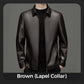 Men's Classic PU Leather Jacket with Zipper Front