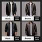 Men's Classic PU Leather Jacket with Zipper Front