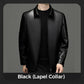 Men's Classic PU Leather Jacket with Zipper Front