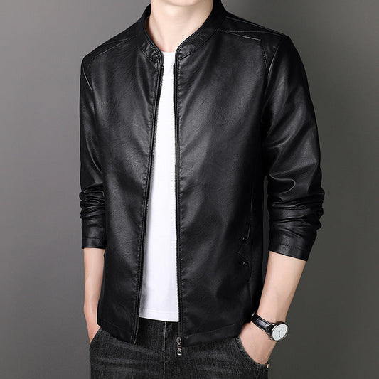 🔥Clearance Sale🔥Men's Stand Collar Faux Leather Jacket