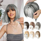 Natural Hair Toppers with Bangs for Women