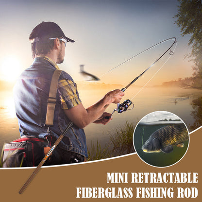 Mini Retractable Fiberglass Fishing Rod