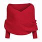 Women's Solid Knitted Sweater Scarf with Sleeves