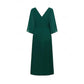 Women's Elegant Chiffon Twisted Dress with V-Neck & Flared Sleeve